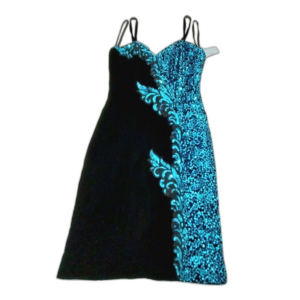 Alyce Designs Dress Size 10 Black And Blue #B044